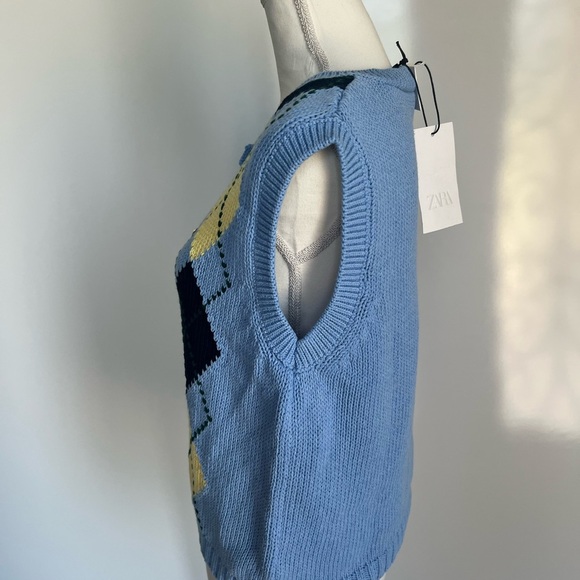 ZARA LIGHT BLUE KNIT SWEATER SIZE LARGE - Picture 9 of 13